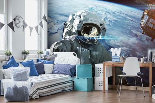 Vlies Fototapete - Astronaut im Universum 375 x 250 cm